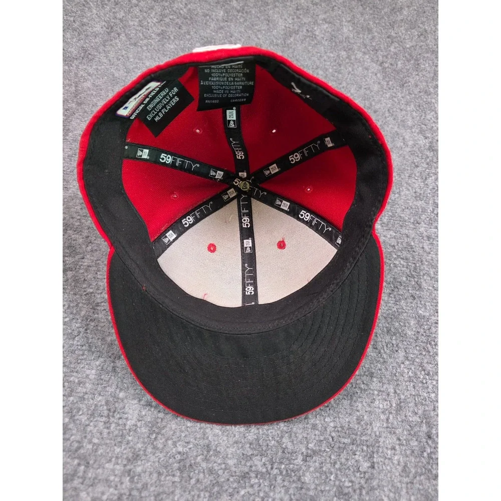 Los Angeles Angels New Era 59FIFTY Fitted Hat Mens 7 1/4 Red MLB On-Field Cap